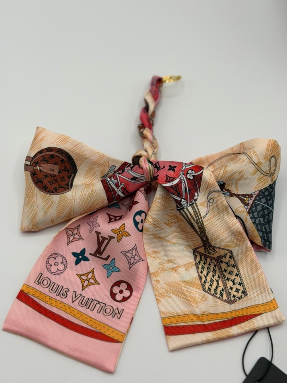 Louis Vuitton Pink, Beige & Red Silk Bow Charm